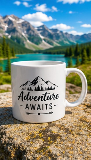 Custom outdoor sports mug — colourful full-colour sublimation print